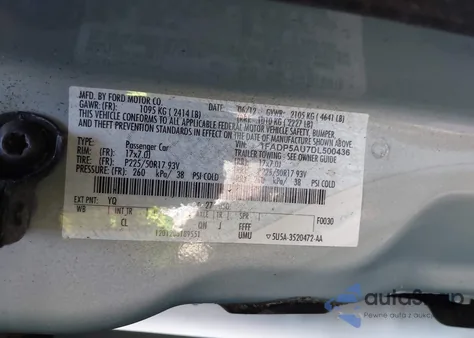 2013 Ford C-Max Hybrid Se из США, поврежденный, VIN 1FADP5AU7DL500436